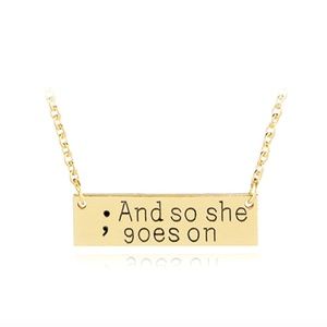 And So She Goes On Inspirational Gold Necklace